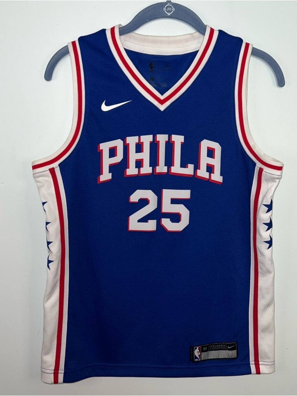 Nike Philadelphia 76ers #25 Basketball Jersey Blue with Red & White Trim Medium - Picture 3 of 14